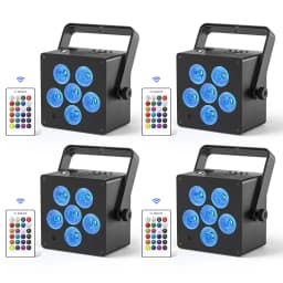 U'King 4PCS 50W LED Highlight Par Light 6x6W 6 in 1 RGBWAUV Stage Light DMX512 Remote Control DJ Disco Party Stage Effect Lamp
