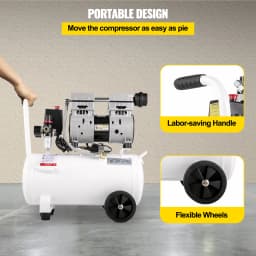 SucceBuy 9L/25L Air Compressor with Pure Copper Motor 550W/750W Oil-free Air Pump For Home Repair Tire Inflation Whisper Compressor