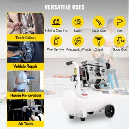 SucceBuy 9L/25L Air Compressor with Pure Copper Motor 550W/750W Oil-free Air Pump For Home Repair Tire Inflation Whisper Compressor