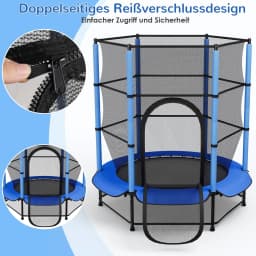 Trampoline for Children, Ø 140cm Mini Toddler Trampoline with Safety Net,Built-in Zipper, Round Trampoline Indoor and Outdoor