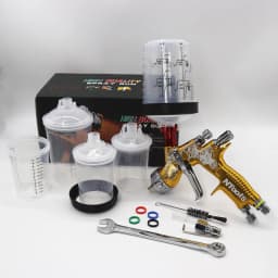 Spray Gun With Adapter Mix Tank 600cc And 400cc Air Spray Gun With Quick-Connect Wash-Free Tank Paint Mixing Cup Paint Sprayer