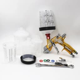 Spray Gun With Adapter Mix Tank 600cc And 400cc Air Spray Gun With Quick-Connect Wash-Free Tank Paint Mixing Cup Paint Sprayer