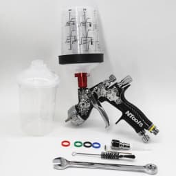 Spray Gun With Adapter Mix Tank 600cc And 400cc Air Spray Gun With Quick-Connect Wash-Free Tank Paint Mixing Cup Paint Sprayer