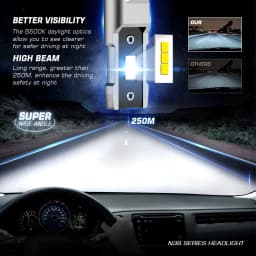 NOVSIGHT H11 Led 80W 15000LM H4 H7 H1 H3 H13 9003 9005 9006 9007 9012 Decoder Mini Size Car Headlight Bulbs 6500K Auto Led Bulb