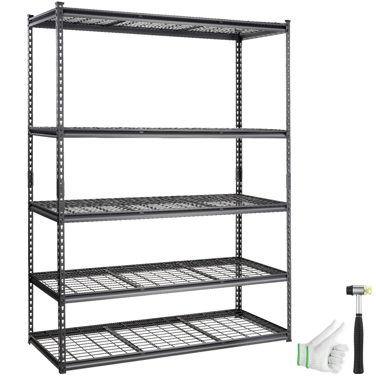 SucceBuy 5-Tier Adjustable 2000 lbs Storage Shelving Unit Heavy Garage Shelves Organizer Wire Rack for Kitchen Pantry Basement
