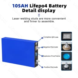 3.2V Lifepo4 Battery 105AH Brand New Lithium Iron Phosphate Cell DIY 12V 24V 48V for Camping Boat Golf Cart RV EV Forklift
