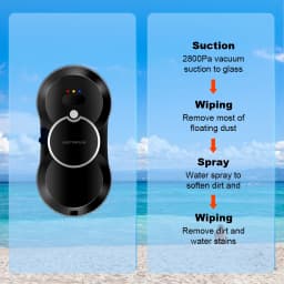 Robot Window Cleaner  Liectroux HCR-10,Water Spray,Window Cleaning Robot Vacuum,Smart Home Glass Wall Washing,High Vacuum Suction