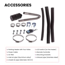 Air diesel Heater LCD Remote 2KW-5KW 12V For SUV MotorHomes Car Lorry 4 Holes