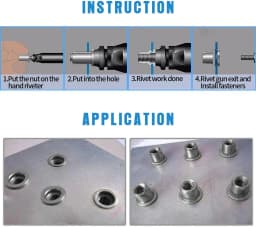 DayPlus Profi Nietmutternzange Set Blindnietzange Set Nietmaschine Gewinde Nuss Nieten M5 - M12 Werkzeug Mit 150 Nietmuttern