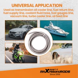 Stainless Steel PTFE Fuel Line Hose 6M 20FT AN6 -6 AN Swivel Fitting Return Kit