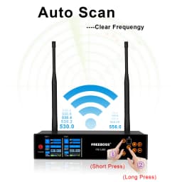 FREEBOSS TFT Screen 2 Way UHF Wireless Microphone Adjustment Frequency Handheld Transmitter Professional 40m for Stage FB-U86