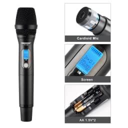 FREEBOSS TFT Screen 2 Way UHF Wireless Microphone Adjustment Frequency Handheld Transmitter Professional 40m for Stage FB-U86