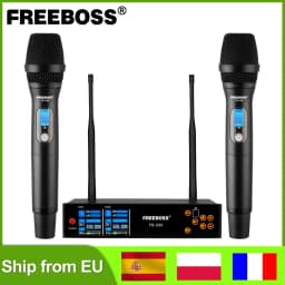 FREEBOSS TFT Screen 2 Way UHF Wireless Microphone Adjustment Frequency Handheld Transmitter Professional 40m for Stage FB-U86