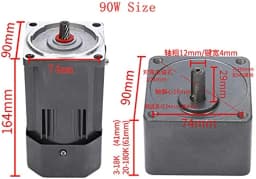90W 220V AC Electric Gear Motor Asynchronous Gear Motor Reducer Single Phase Motor + Speed Regulator (20K)