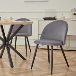 A Set of 2 Kitchen Nordic Dining Chairs Bedroom Velvet Dresser Party Modern Luxury Dining Chairs Design Unique Home Furniture