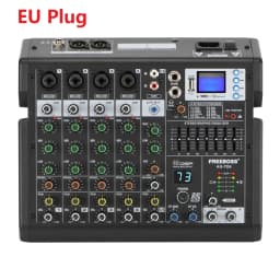 FREEBOSS 99 Effects 7 Band EQ Audio Sound Mixer 6 Channels Bluetooth USB Play Record Mixing Console for DJ Studio Karaoke AG-TD6
