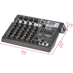 FREEBOSS 99 Effects 7 Band EQ Audio Sound Mixer 6 Channels Bluetooth USB Play Record Mixing Console for DJ Studio Karaoke AG-TD6