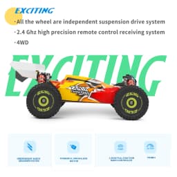 WLtoys XKS 144010 Remote Control Car Off-Road Car High Speed 75km/h 1/14 2.4GHz Racing Car 4WD RTR with Metal Chassis