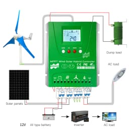 12V 24V 2000W Hybrid Wind Solar Charge Controller MPPT Battery Equalizer 30A 60A For Lifepo4 Lithium Other Battery