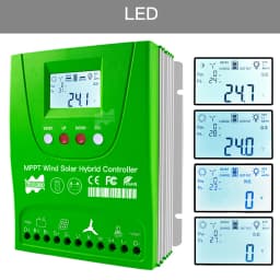 12V 24V 2000W Hybrid Wind Solar Charge Controller MPPT Battery Equalizer 30A 60A For Lifepo4 Lithium Other Battery