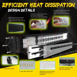 CO LIGHT 52" Led Light Bar 1020W Led Work Lights 12V 24V Spot Flood Combo Beam for Truck Tractor SUV 4X4 4WD Offroad Barra Light