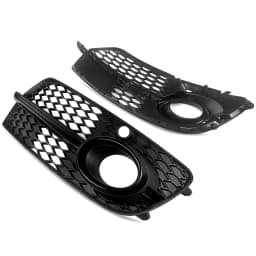 For 2013-17 Audi SQ5 Q5 S-Line Front Bumper Fog Light Grille Cover with Black Trim