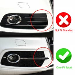For 2013-17 Audi SQ5 Q5 S-Line Front Bumper Fog Light Grille Cover with Black Trim