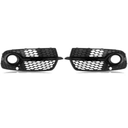 For 2013-17 Audi SQ5 Q5 S-Line Front Bumper Fog Light Grille Cover with Black Trim