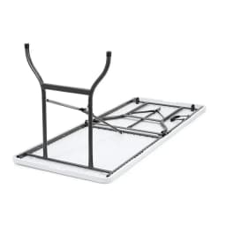 Garden Table Foldable 180x76 cm Carrying Handle Plastic 8 People Buffet Table Camping Folding White