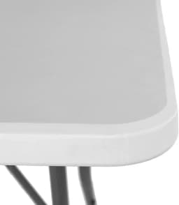 Garden Table Foldable 180x76 cm Carrying Handle Plastic 8 People Buffet Table Camping Folding White