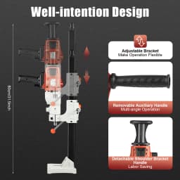 2200W 1200RPM Diamond Core Drilling Machine oncrete Drill Rig Stand Industrial Electric Core Drilling Machine Wet and Dry Use