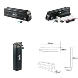 EU Stock 36V Ebike Battery Silver Fish 17.5AH 13Ah Lithium 18650 Cells Pack for Electric Bicycle 200W 350W 500W Hub Motor Kit 5-7 Days