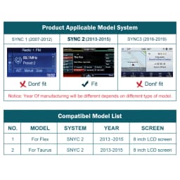 Wireless CarPlay for Ford Flex Taurus with Android Auto Interface Mirror Link AirPlay Car Play Functions support Reverse Camera