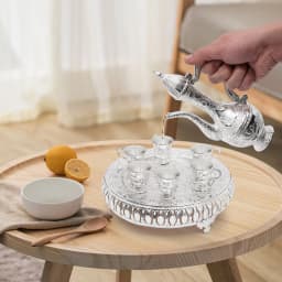 1 Teapot 6 Teacups with Tray European Tea Service Set Zinc Alloy Drinkware Afternoon Tea Party