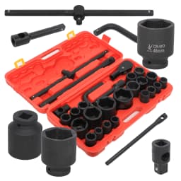 Socket Wrench Set Sockets 26pcs 3/4" &1" 21-65mm Sockets AUTO Nut Box