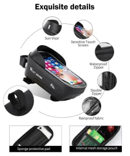WEST BIKING Bicycle Bag High Quality EVA Waterproof Top Tube Bike Bag Touchscreen Cell Mobile Phone Bag 6.5 inch Phone Case