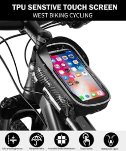 WEST BIKING Bicycle Bag High Quality EVA Waterproof Top Tube Bike Bag Touchscreen Cell Mobile Phone Bag 6.5 inch Phone Case