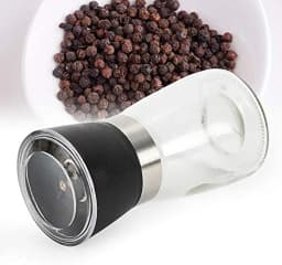 6Pcs Manual Pepper Mill Salt Mill Pepper Grinder Spice Mill Glass Set Salt Cumin Sesame Grinder Black 180ml