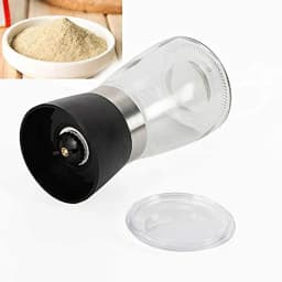 6Pcs Manual Pepper Mill Salt Mill Pepper Grinder Spice Mill Glass Set Salt Cumin Sesame Grinder Black 180ml