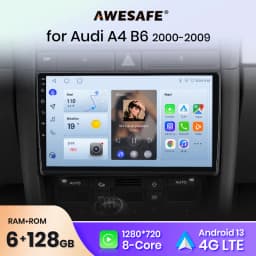 AWESAFE PX9 Plus Car Radio For Audi A4 B6 B7 2000 - 2009 Seat Exeo wireless CarPlay Android Auto No 2 din 2din DVD