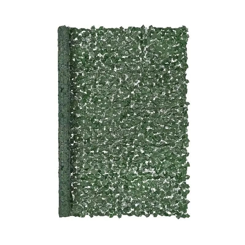 SucceBuy Ivy Privacy Fence Artificial Green Wall Screen with Strengthened Joint Faux Hedges Vine Leaf Decoration for Garden