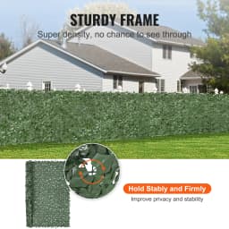 SucceBuy Ivy Privacy Fence Artificial Green Wall Screen with Strengthened Joint Faux Hedges Vine Leaf Decoration for Garden