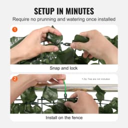 SucceBuy Ivy Privacy Fence Artificial Green Wall Screen with Strengthened Joint Faux Hedges Vine Leaf Decoration for Garden