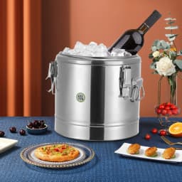 10L Insulated Stainless Steel Soup Container 12h Temperature Retention with Handles & Lockable Lid, for Home/Commercial Use