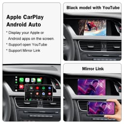 Wireless Carplay for Audi A4 B8 A5 Q5 2009-2015, Support Apple Carplay Android Auto AirPlay Mirroring Rear Camera USB Player