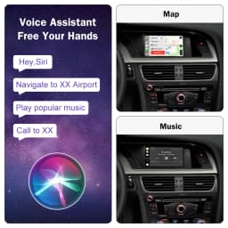 Wireless Carplay for Audi A4 B8 A5 Q5 2009-2015, Support Apple Carplay Android Auto AirPlay Mirroring Rear Camera USB Player