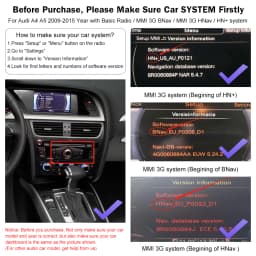 Wireless Carplay for Audi A4 B8 A5 Q5 2009-2015, Support Apple Carplay Android Auto AirPlay Mirroring Rear Camera USB Player