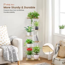 Plant Stands with 6 Floors,106 cm Flower Rack Indoor White Corner Interior, Multiple Plants Flower Stands, Stepped Plant Holder