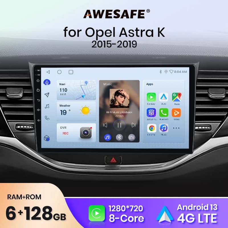 AWESAFE Wireless CarPlay Androidauto Android 13 Radio For Opel Astra K 2015 - 2019 GPS Navigation Stereo Car Intelligent Systems
