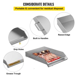 VEVOR Square Grill Plate 16x18in Stainless Steel Tripple Burner Stove Griddle Flat Top Plate for outdoor Triple Burner Stove